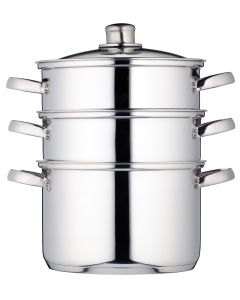 22CM THREE TIER STEAMER STAINLESS STEEL